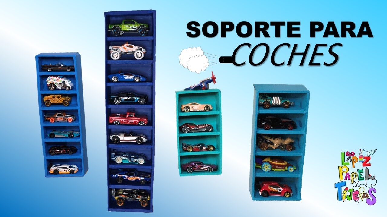 COMO HACER SOPORTES/ESTANTERÍAS PARA COCHES CON CARTÓN - Manualidades para hacer en casa con cartón