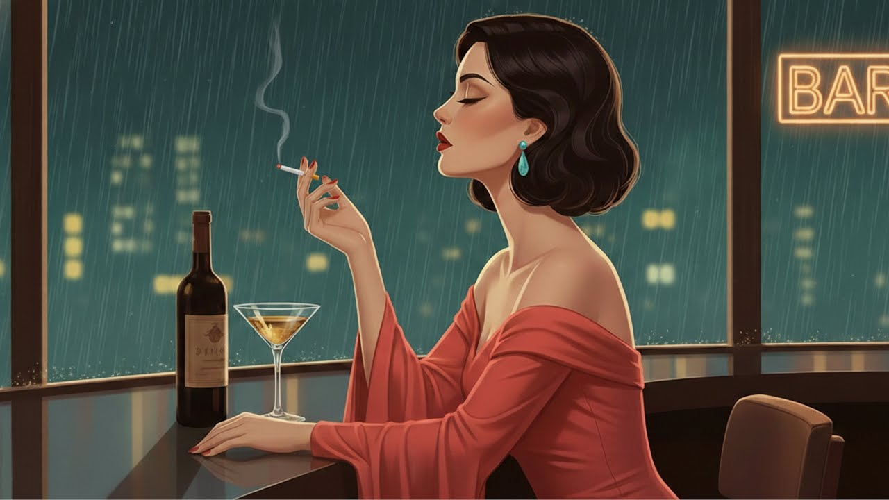 Midnight Rainy Jazz Bar - 1940s Smooth Jazz Ambiance