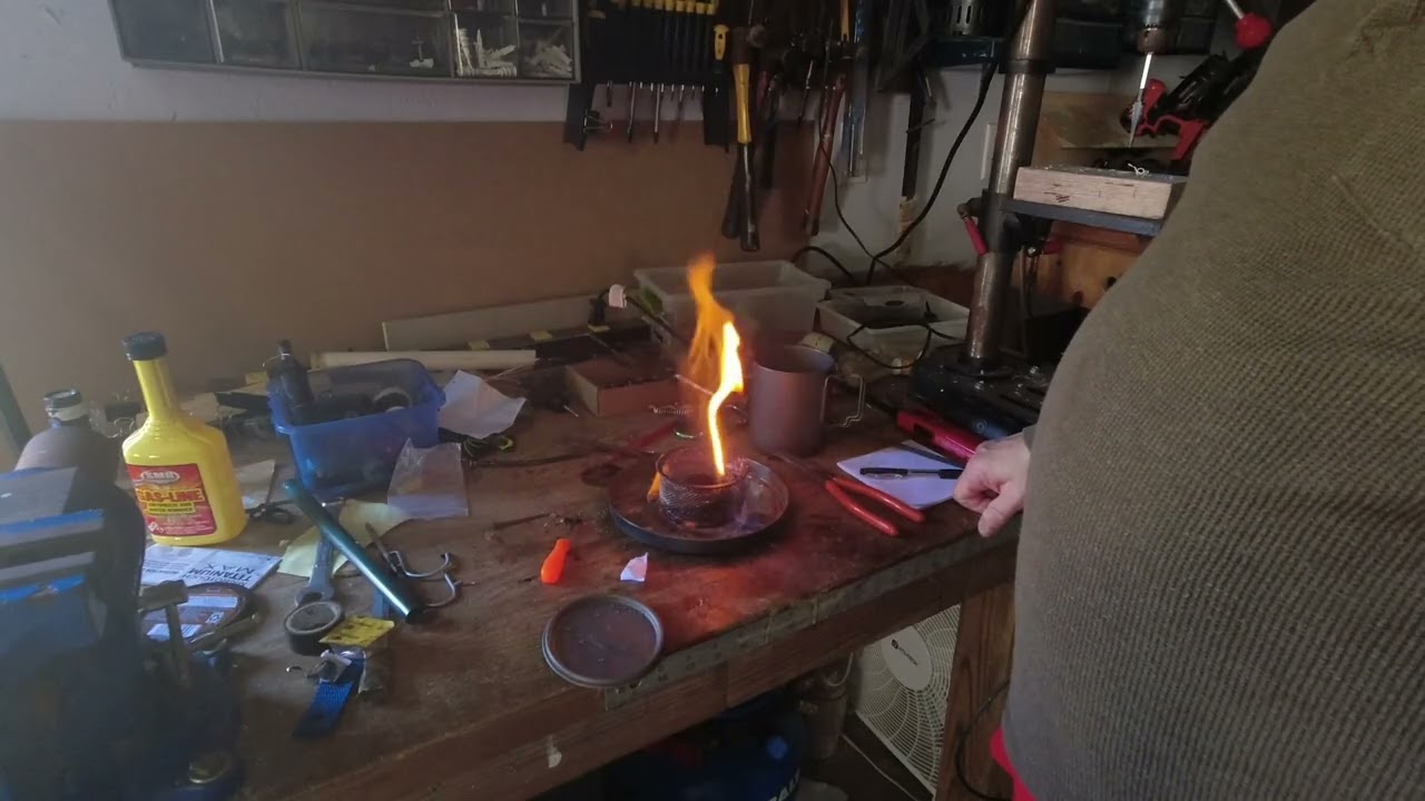 Boil Test - Alcohol Stove from a Dollar Tree tin, a Paperclip Holder Stove, and a 750ml Titanium Cup