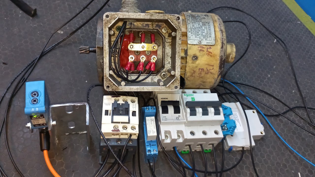 Sensör start stoplu 3 fazlı asenkron motor çalıştırma kumanda devresi @SICKSensors