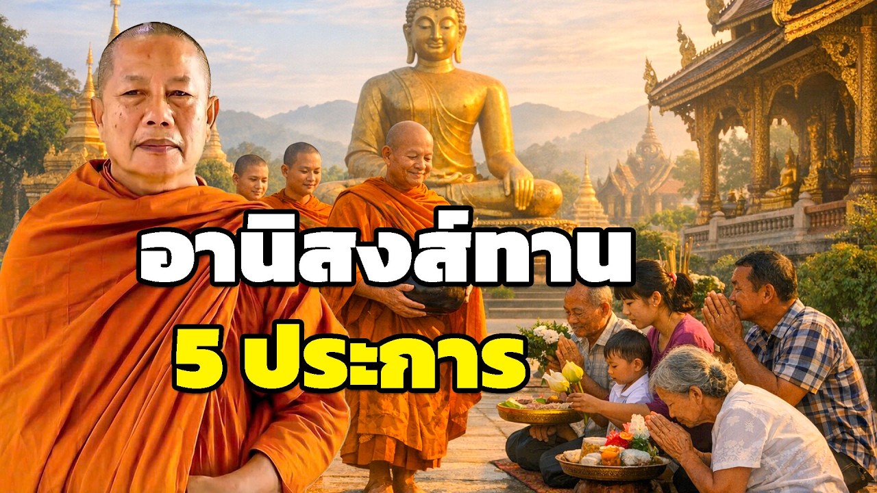 อานิสงส์ของการให้ทาน 5 ประการ  ธรรมะคลายทุกข์ พระมหาบุญช่วย ปัญญาวชิโร 1
