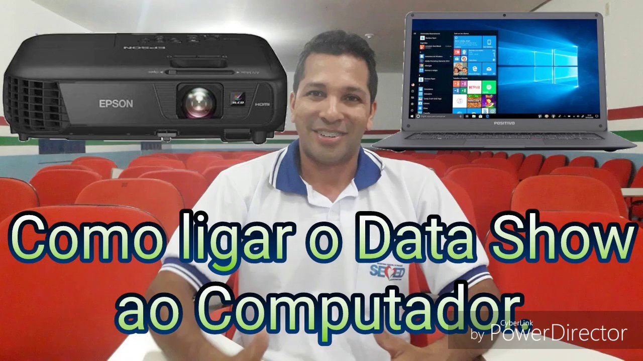 Como ligar o Data Show ao computador.