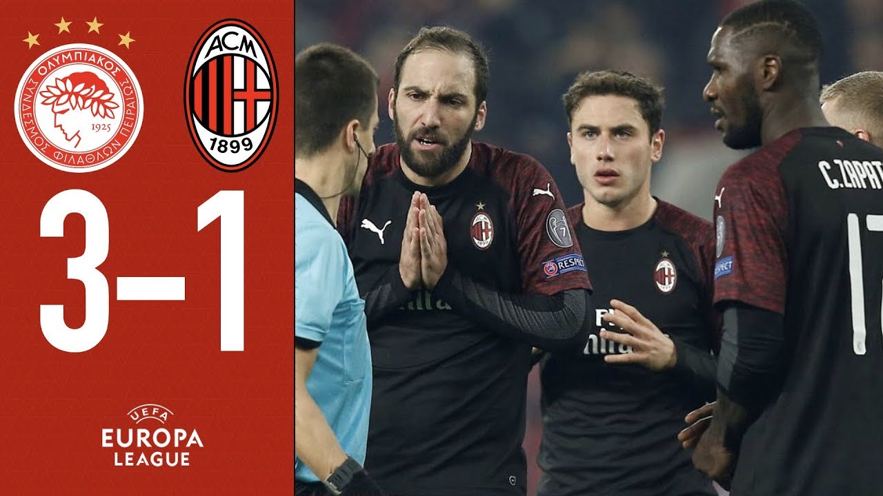 Highlights Olympiacos 3-1 AC Milan - Matchday 6 Group F Europa League 2018/19