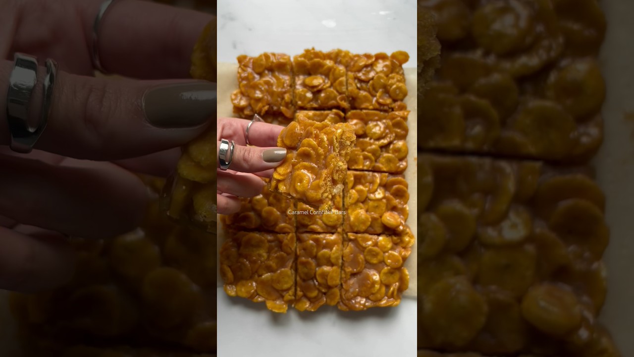 Caramel Cornflake Treat Bars✨ #caramel #cornflakes #yummy #recipe #bestrecipe #shots