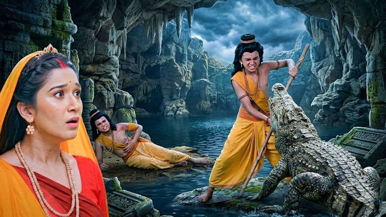 जब मगरमच्छ ने किया लव-कुश पर जानलेवा हमला देखकर चौंक उठीं सीता माता | Shrimad Ramayan #ram #ramayan