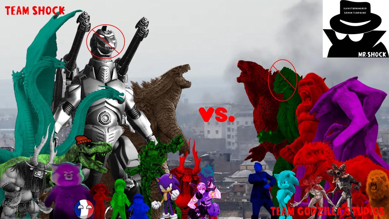 Team Shock Vs. Team Godzilla Studios (Without Gojira Adm And MechaShock) For 