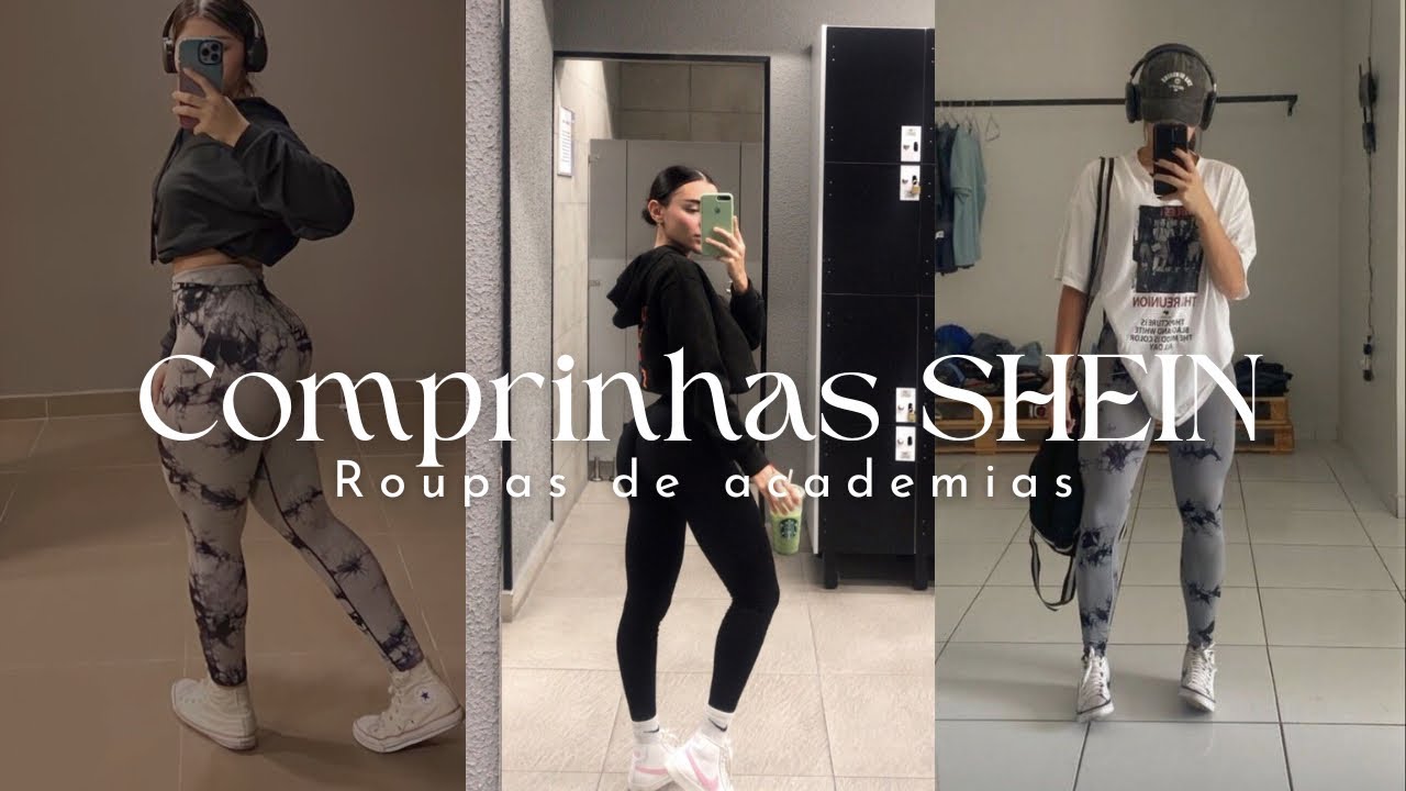 COMPRINHAS SHEIN | roupas de academia, leggings sem repartição atrás