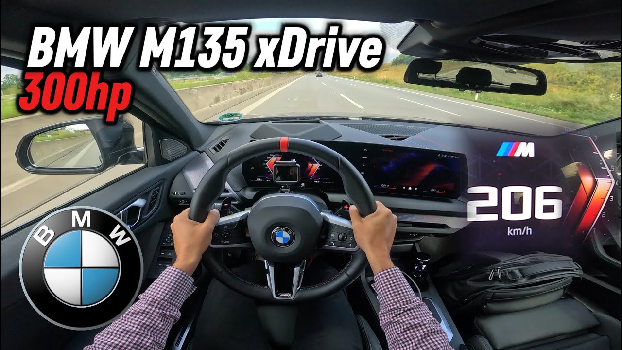 2024 BMW M135 (F70) xDrive Steptronic-DKG (300 hp) | POV Autobahn Test Drive in Germany