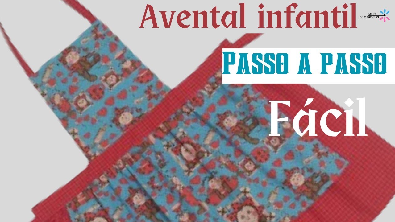 como fazer avental infantil,Tam 6 anos passo a passo fácil