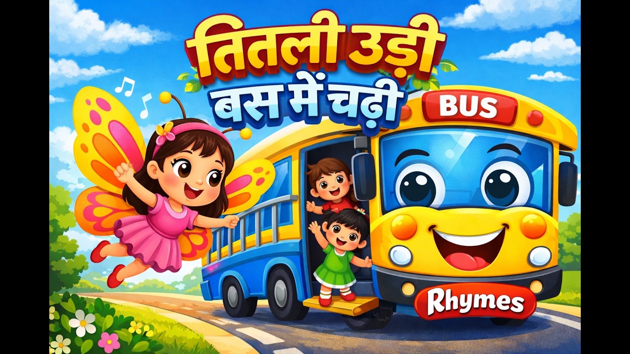 Titli Udi | तितली उड़ी बस में चढ़ी | #rhymes #kidssong Hindi Rhymes For Kids.