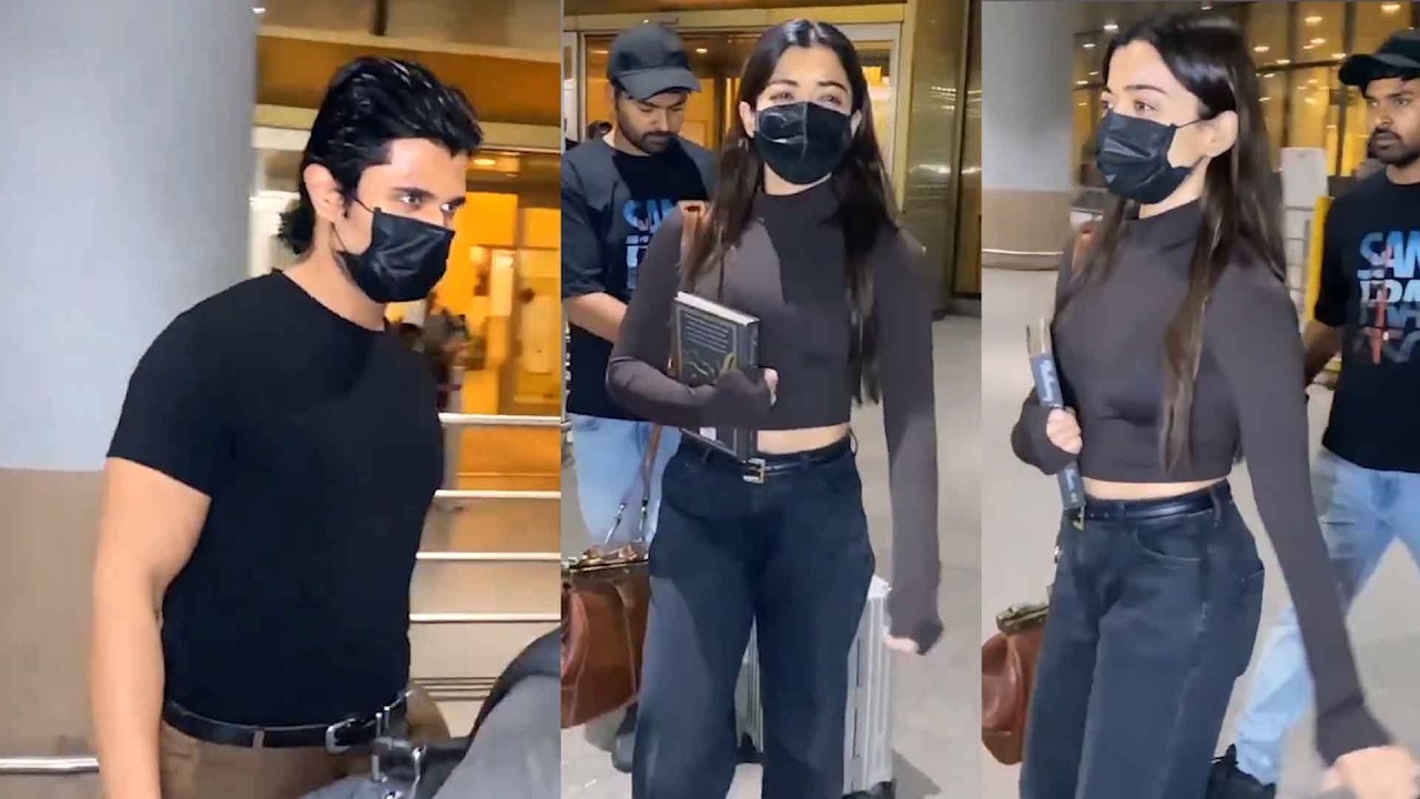 Rashmika Mandanna & Vijay Deverakonda Spotted at Mumbai Airport Ahead of Wedding @HitTVTalkies