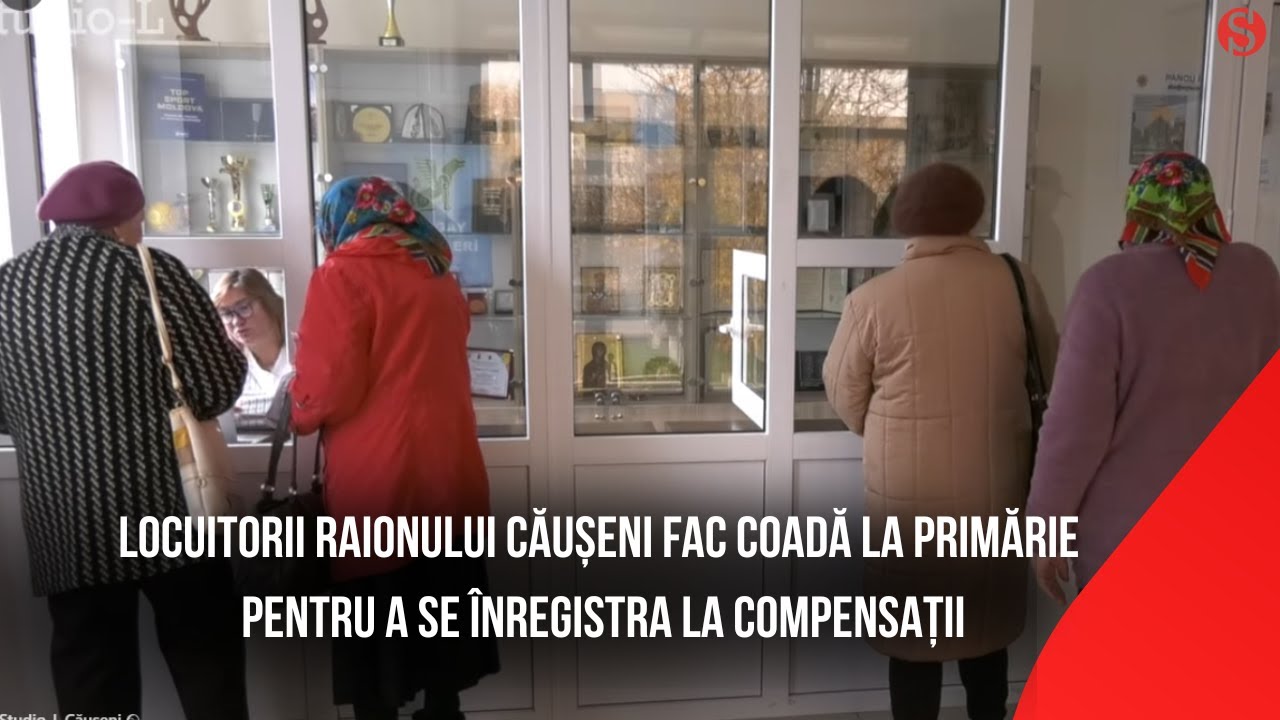 Locuitorii raionului Căușeni fac coadă la primărie pentru a se înregistra la compensații
