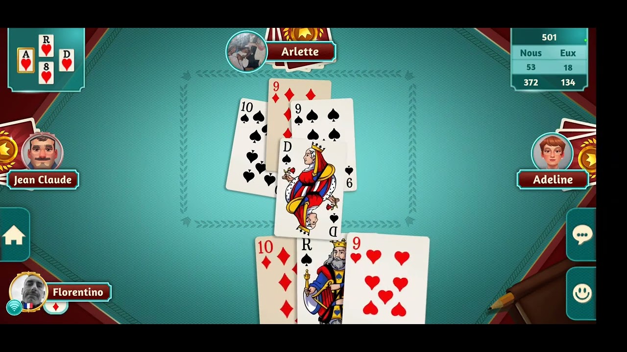 partie de belote en ligne lvl challengeur