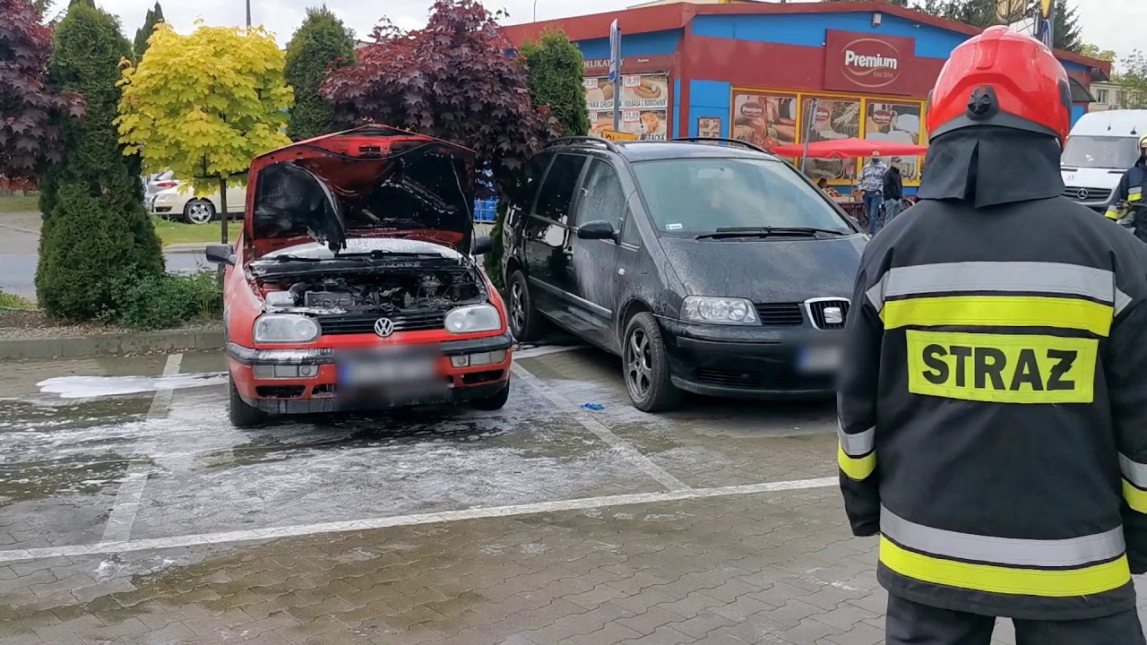Pożar samochodu w Korczynie (25.06.2020)