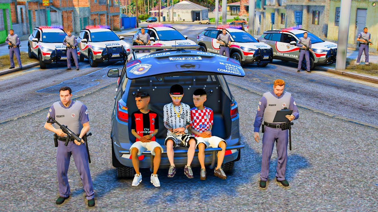 FUI PRESO PELA POL&Iacute;CIA DE MOTOS COM MEUS AMIGOS no GTA 5 O FILME
