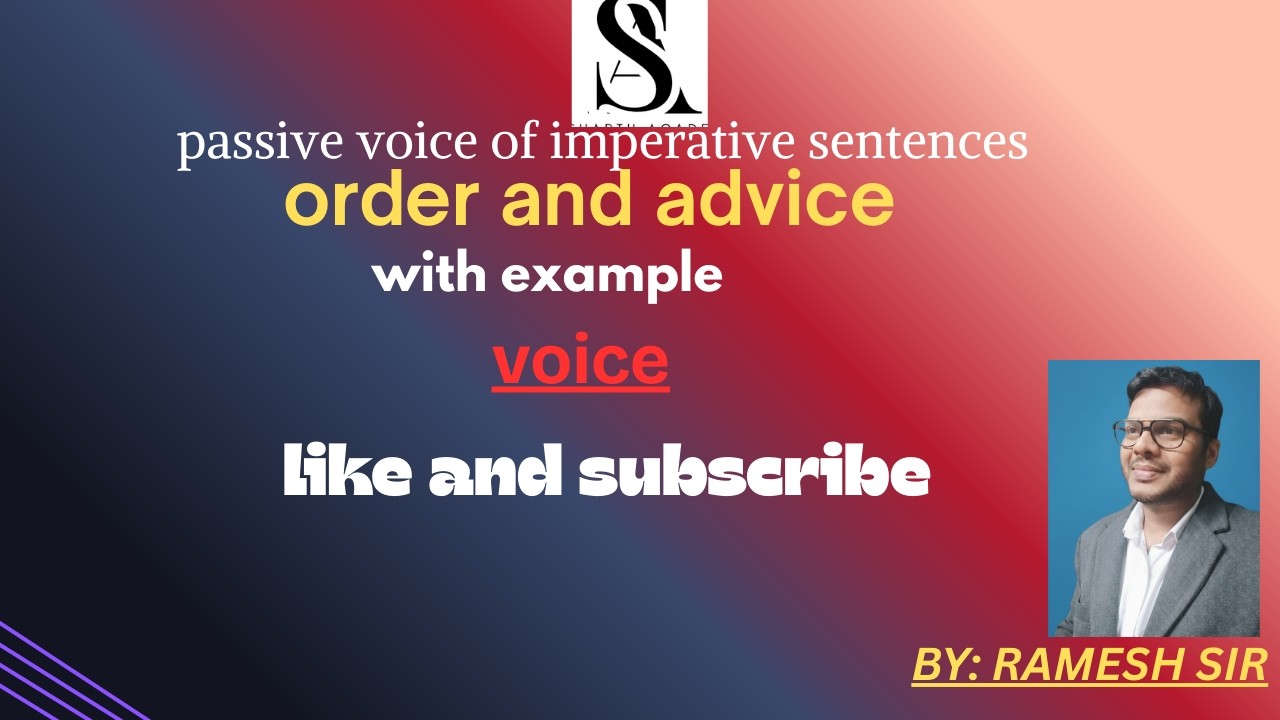Passive voice of imperative sentence ( order and advice) #activepassivevoice, #spokenenglish,#ssc,