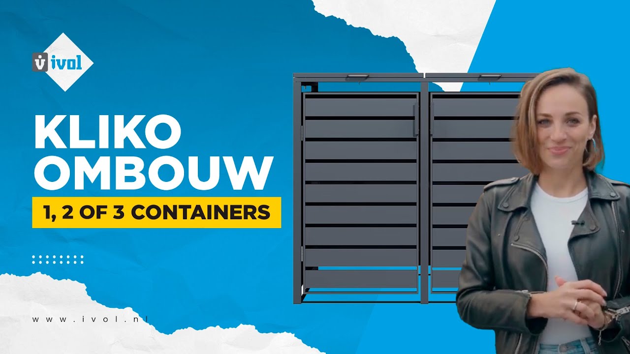 Kliko ombouw voor 1, 2 of 3 containers van 60 t/m 240 liter | Antraciet en houtlook | IVOL