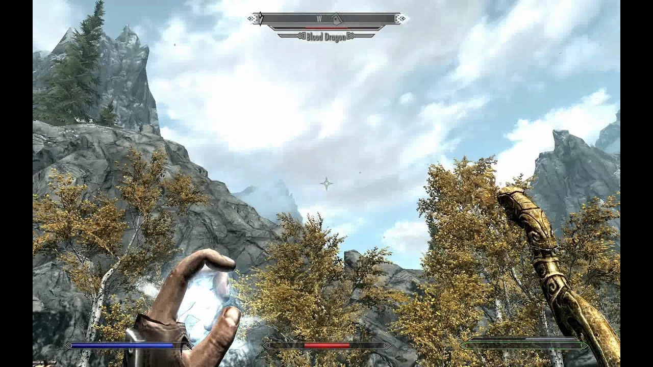 Fighting two dragons in Skyrim, an unexpected ending!