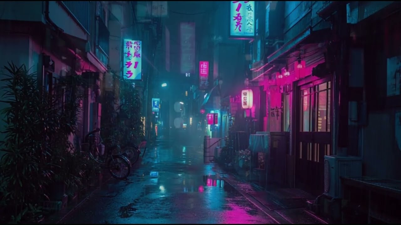 Tokyo Neon Rain Ambience — Midnight Walk in Shinjuku with Lofi Jazz (4 Hours)