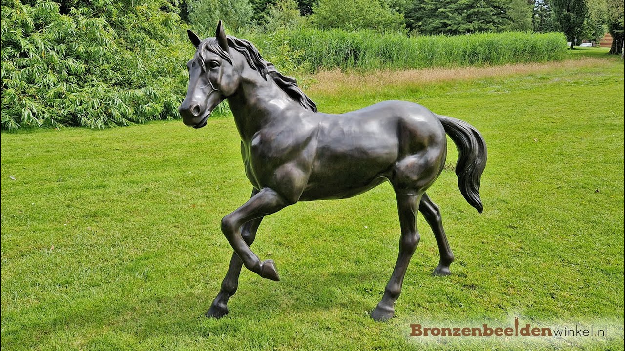 Tuinbeeld paard brons | Bronzen Beelden Winkel
