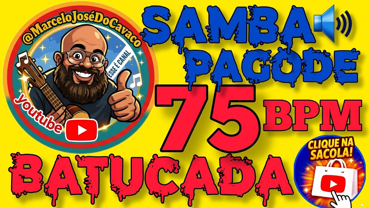 Batucada Samba/Pagode a 75 BPM | Percussão + Cavaco com Levada Precisa