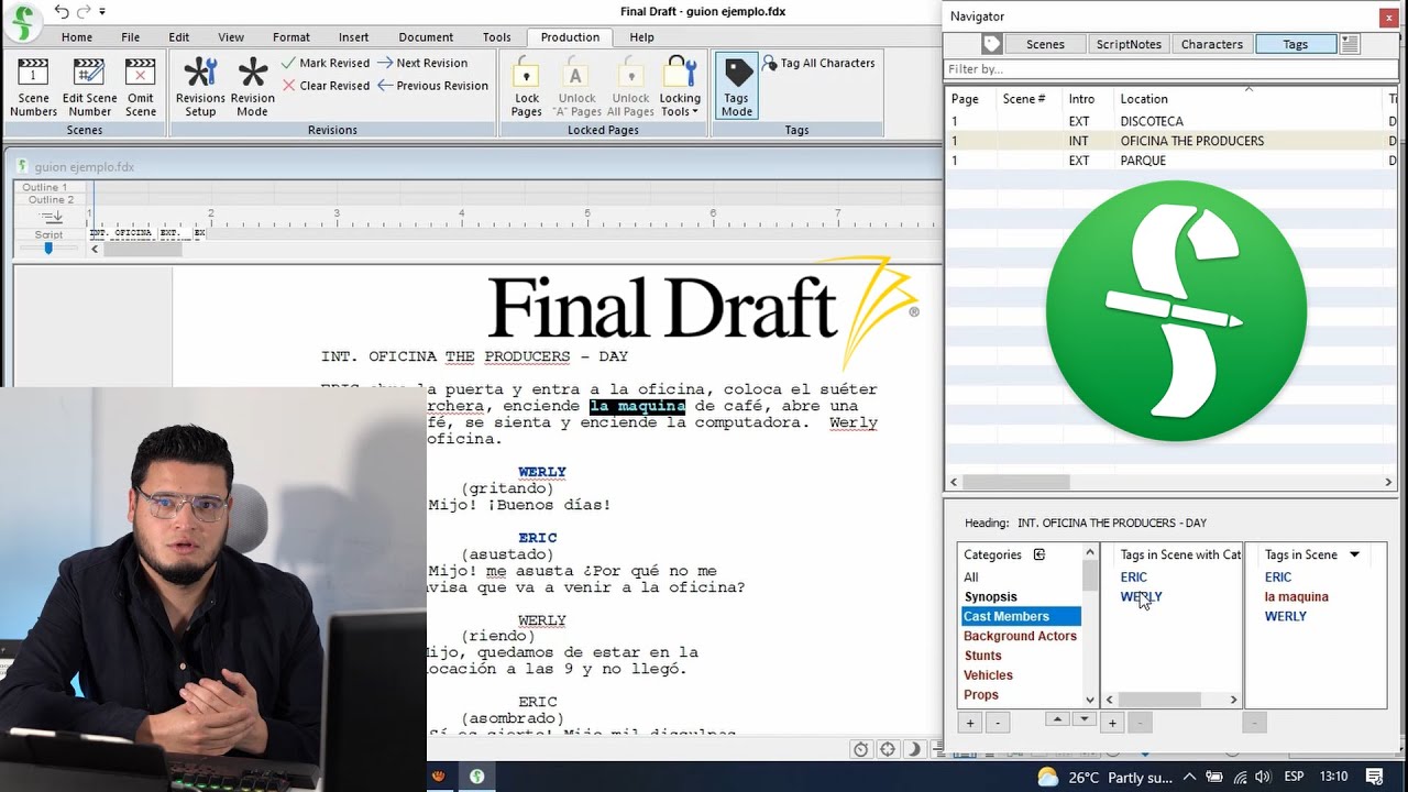 Tutorial de guion Final Draft 12 (Español)