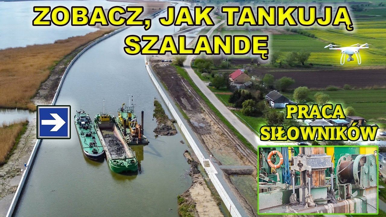 Przekop 4 etap-19.4.Barka paliwowa Zosia dostarcza paliwo do szalandy. MAŁŻ II -praca siłowników