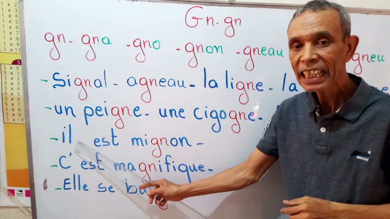تعلم القراءة باللغة الفرنسية من الحرف إلى المقطع إلى الكلمة ثم الجملة فالنص وفهم المقروء: (نطق: Gn)