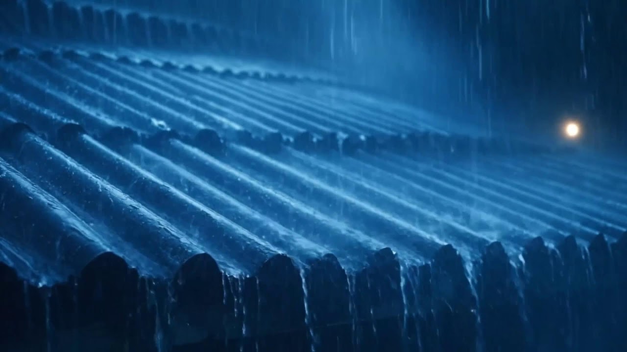 Night Forest Rain Sounds | Heavy Rain on the Roof