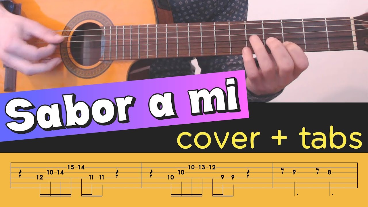 SABOR A MI on Guitar - Cover Tutorial Lesson Tabs Chords