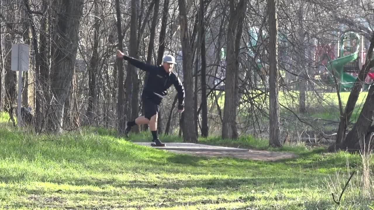 Checking out the new disc golf course at Veteran's Memorial Park in Boise
