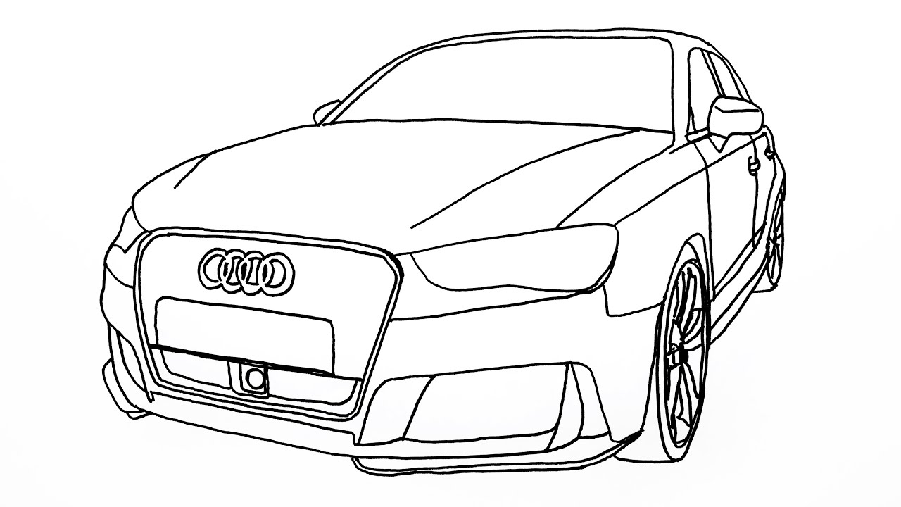 How to draw a car Audi step by step - Adım adım Audi araba nasıl çizilir