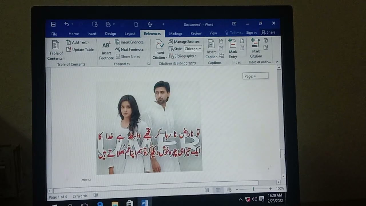 insert caption/ Mark entry/Mark citation in Ms word 2016 / 2007.