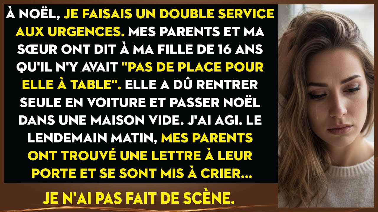 À Noël, Ma Famille A Exclu Ma Fille De La Table, Disant 