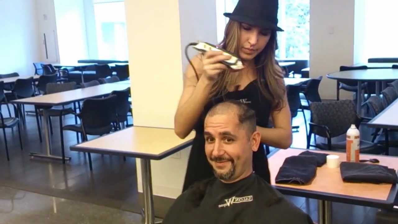 Jason shaves his head for charity