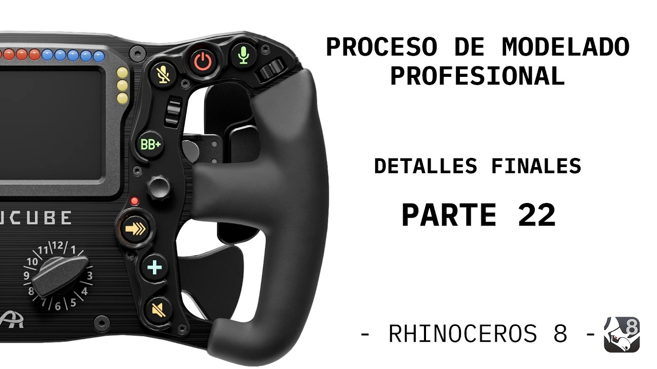 Modelado de volante realista || Proceso Completo para Diseñadores Industriales | Rhino 8 || Parte 22