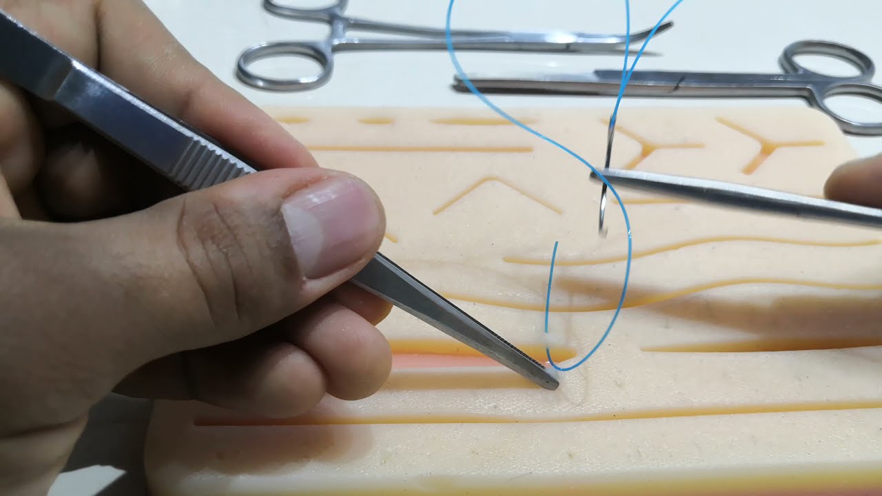 1) Suturas Básicas: Punto Simple y Nudo Cuadrado