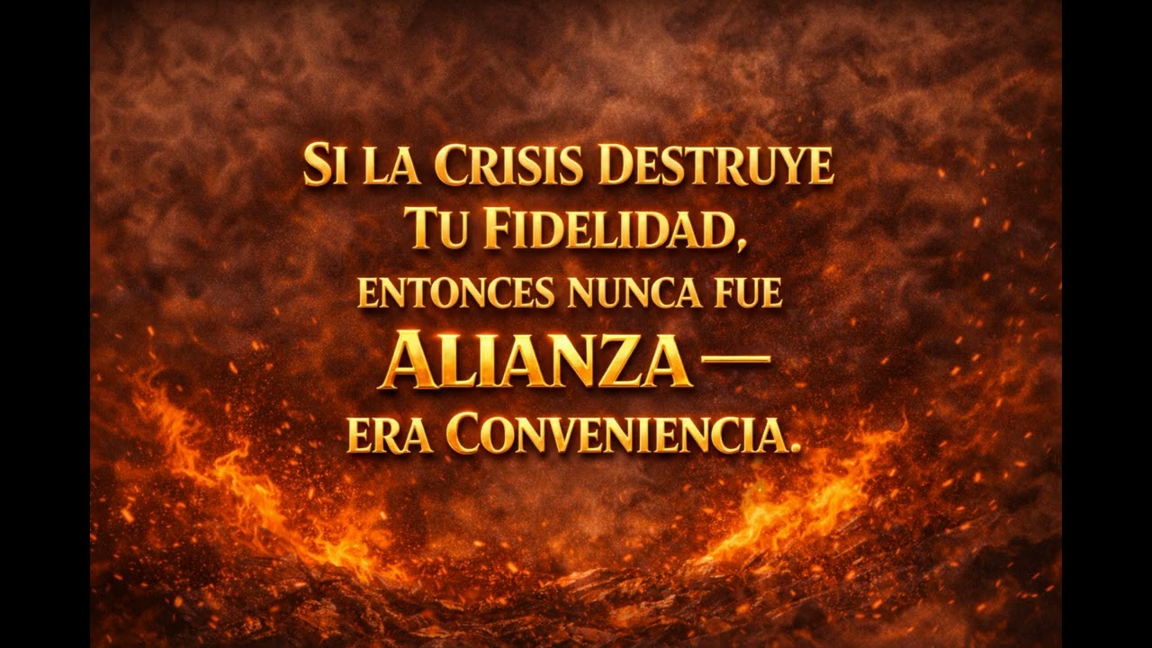 “Si la crisis destruye tu fidelidad, entonces nunca fue alianza — era conveniencia ”
