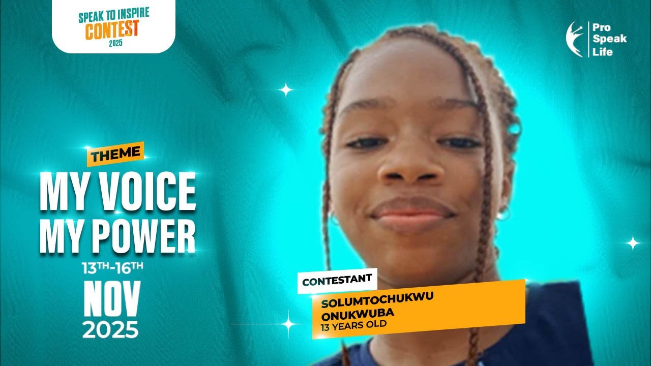 13-Year-Old Solumtochukwu links Neurosurgery & Public Speaking | Speak to Inspire Contest 2025