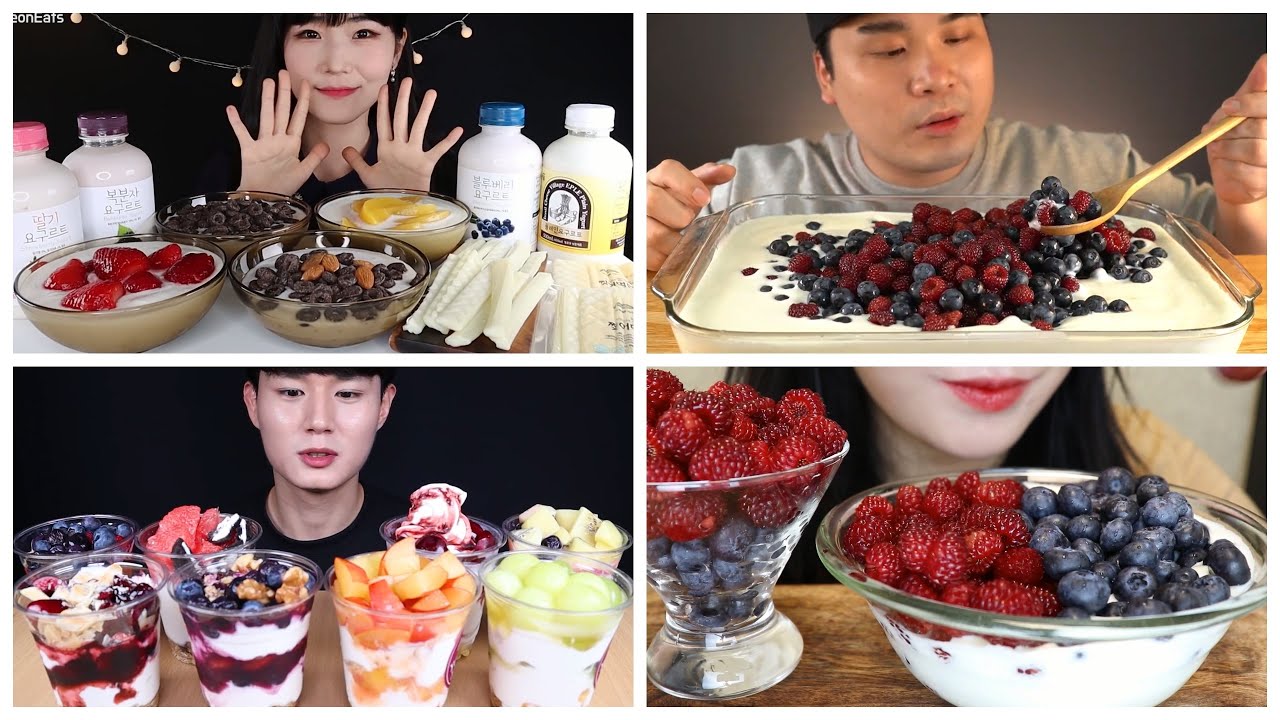 FRUIT YOGURT ASMR COMPILATION/ FRUIT MUKBANG COMPILATION/ BAMI FOOD