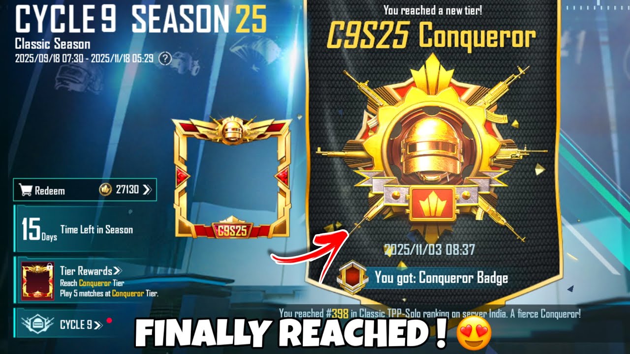 9 KD☠️ SOLO CONQUEROR REACHED🔥Solo Conqueror Rank Push Tips And Tricks✅BGMI C9C25