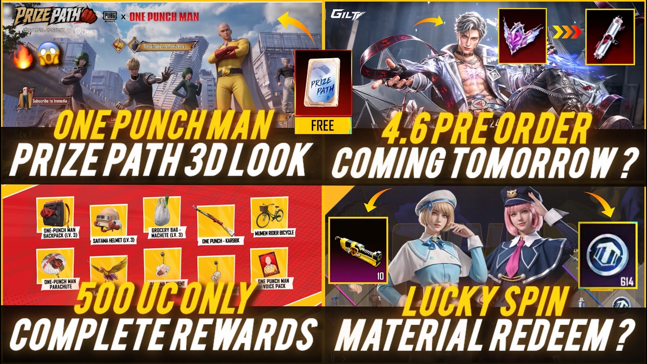 🔴 4.6 ULTIMATE SET PRE ORDER TOMORROW ? 🔥😱 NEXT PRIZE PATH COMPLETE REWARD & 3D LOOK✅ MATERIAL SPIN