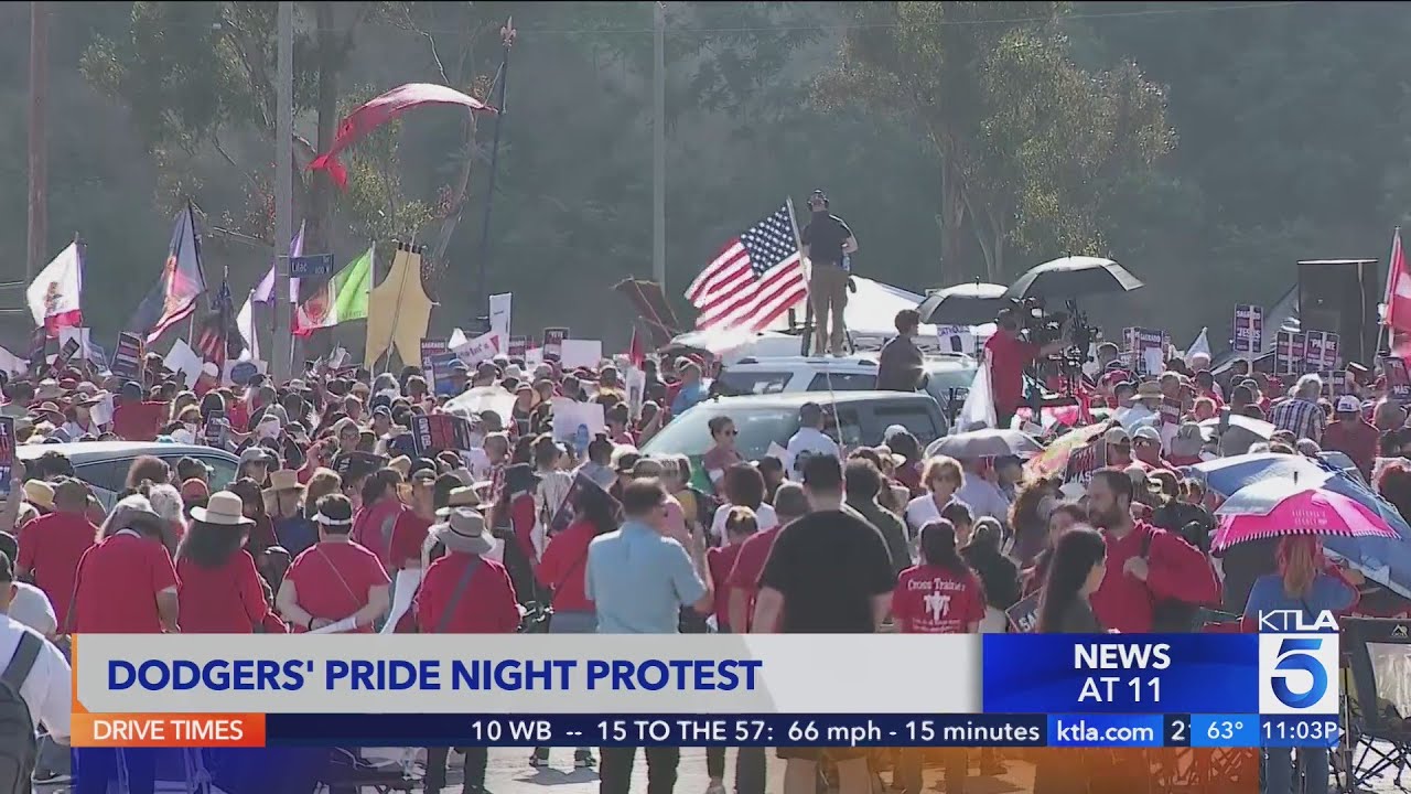 Thousands protest Dodgers' Pride night event honoring LGBTQ+ 'nun' group