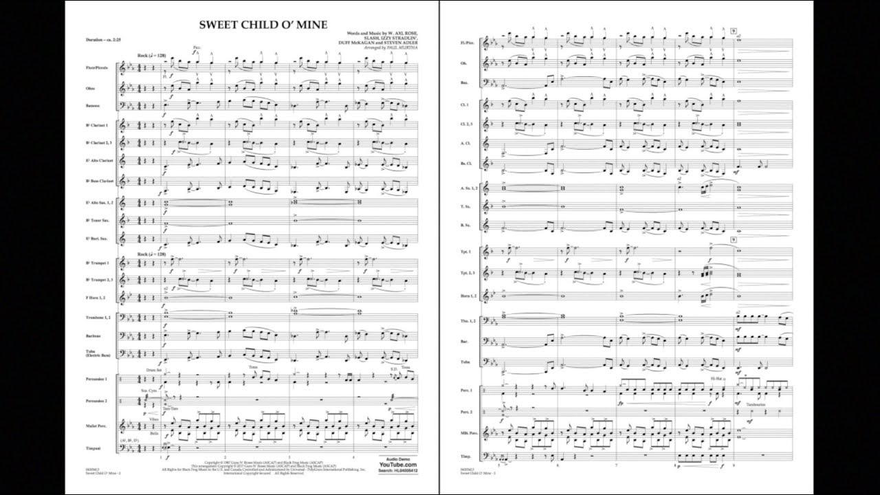 Sweet Child O' Mine arranged by Paul Murtha