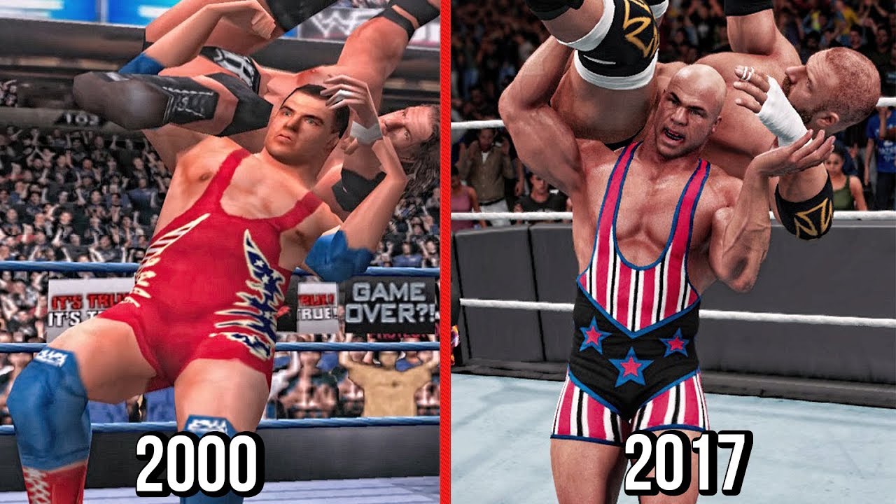 The Evolution Of Kurt Angle Angle Slam & Ankle Lock (WWF No Mercy To WWE 2K18 )