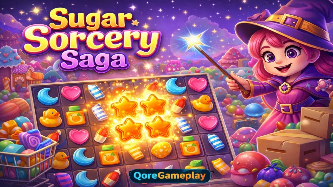Sugar Sorcery Saga | Magical Match-3 Candy Puzzle Gameplay (Android/iOS)