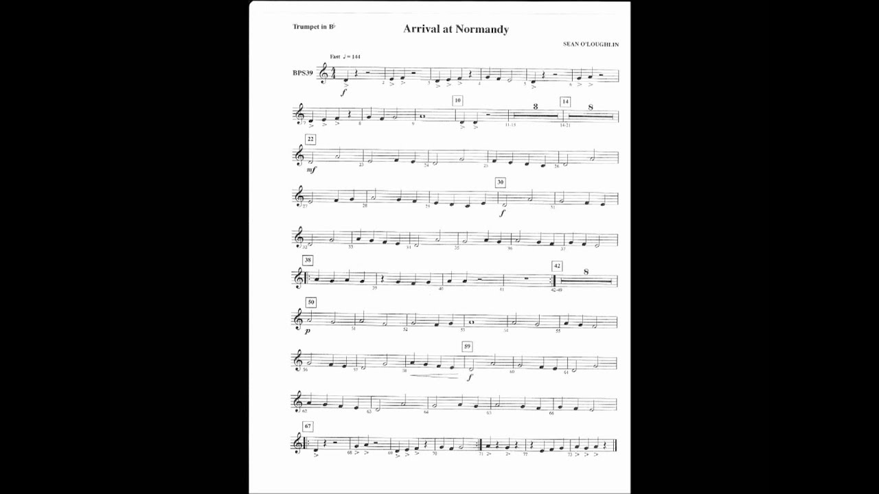 Arrival at Normandy Song with Music Sheet Trumpet Bb