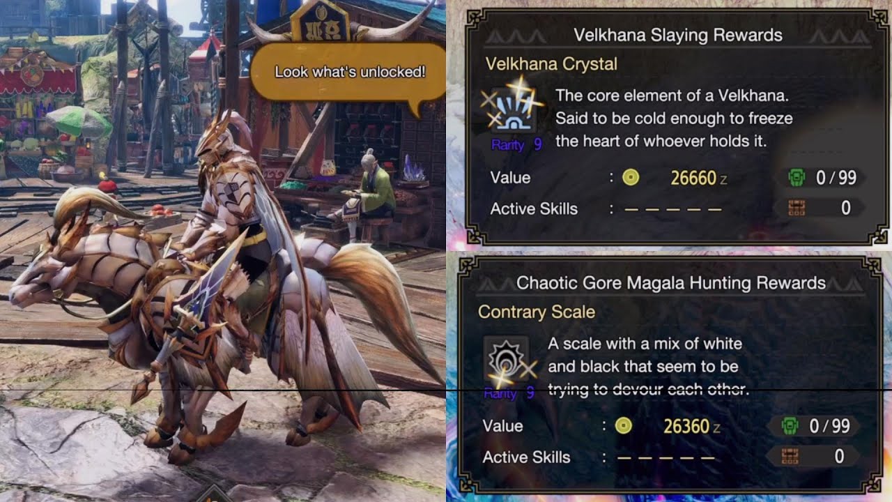 Monster Hunter Rise Sunbreak PS5 Contrary Scale and Velkhana Crystal Drop Full Primordial Gear Setup
