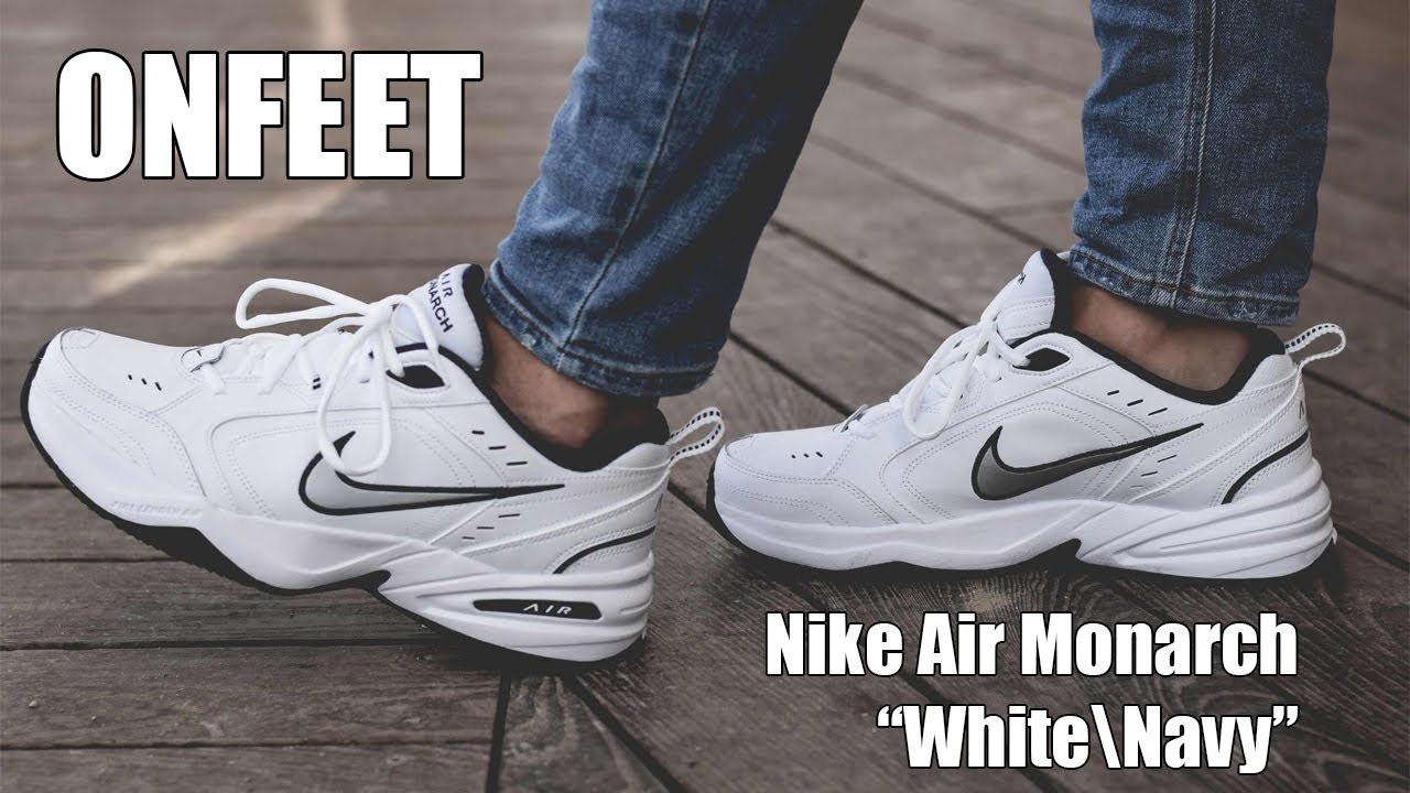 Nike Air Monarch IV "White\Navy" (415445-102) Onfeet Review | sneakers.by