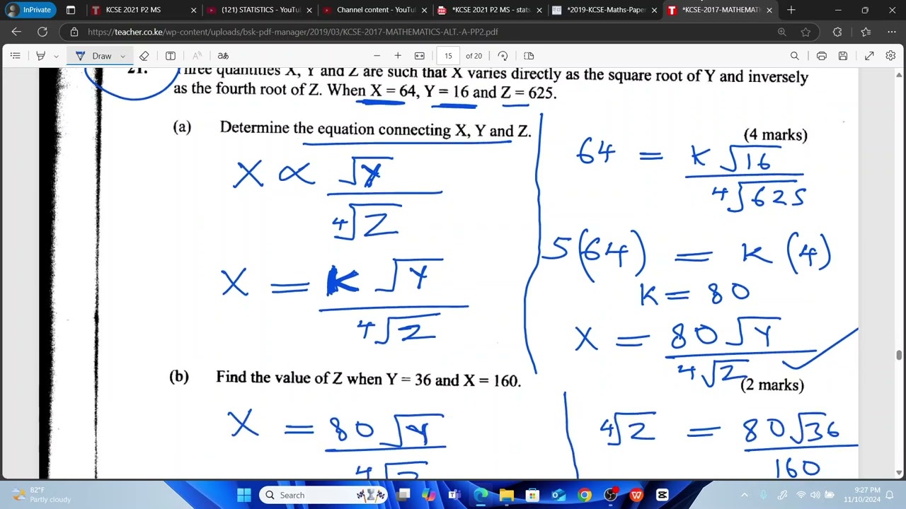 KCSE 2017 - VARIATION